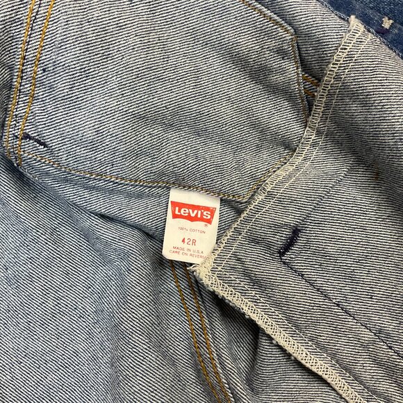Vintage Levi's 70506-0214 Trucker Jacket USA Made Denim Biker 80s 42R - Picture 7 of 7